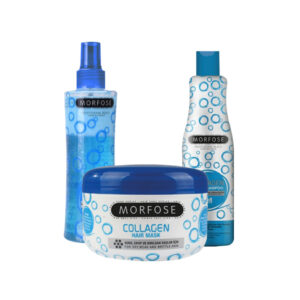Morphos Collagen Hair Care Kit for Oily and Damaged Hair: Shampoo, Conditioner, and Hair Mask