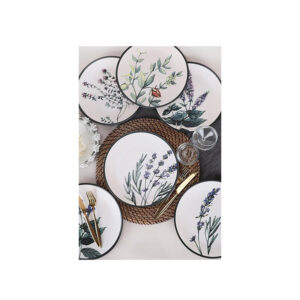 كيراميكا أطباق تقديم 6 قطع بنقشة الزهور 25 سم